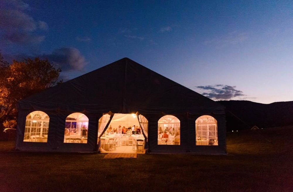 wedding reception white tent in virginia