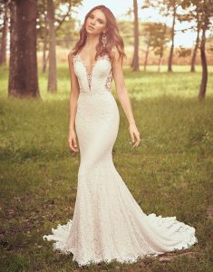 Lillian West Fitted Lace Gown with Cut Outs
