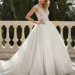 Justin Alexander Lace and Tulle Ball Gown