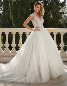 Justin Alexander Lace and Tulle Ball Gown