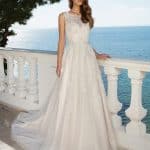 Justin Alexander Sweetheart with Illusion Ball Gown