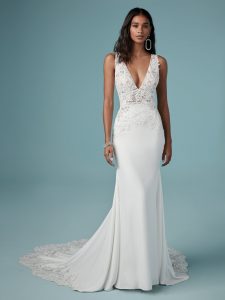 Maggie Sottero Aidan Lace Crepe Fitted Gown