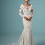 Cheyenne Long Sleeve Lace Fit and Flare Gown