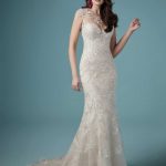 Eileen Lace Cap Sleeve Fit and Flare Gown
