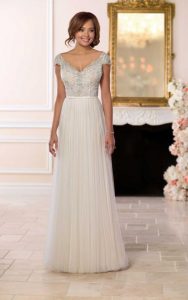 Stella York French Tulle Beaded Gown