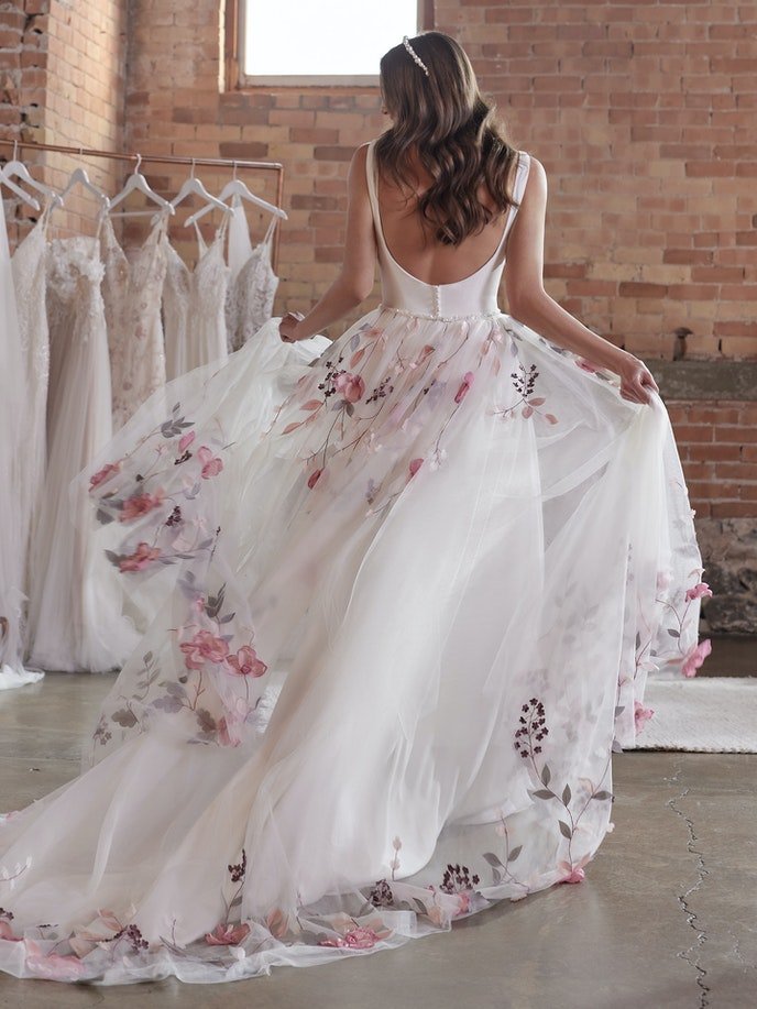 beautiful floral wedding dress
