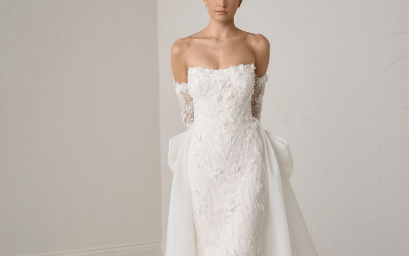 bride wearing a convertible wedding dress