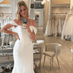 bridal tiktok, bride taking a mirror selfie
