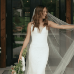 heirloom veil, bride wearing her wedding dress and veil