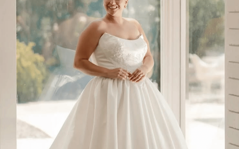 gown in satin dress