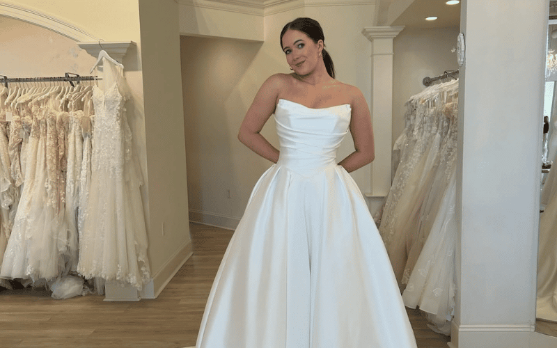simple ball gown, Minimalist Wedding Dress